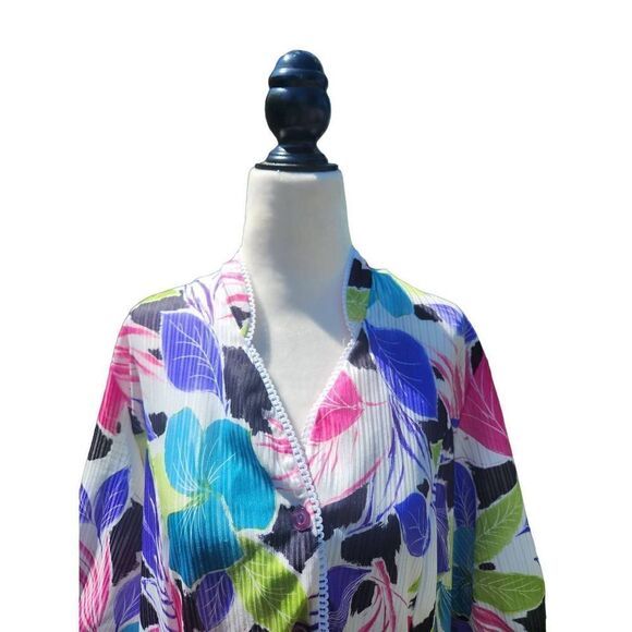 Colourful 70s Kaftan Vintage Beach Cover Dress - Picture 4 of 10